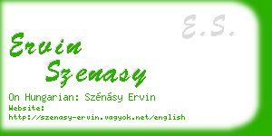 ervin szenasy business card